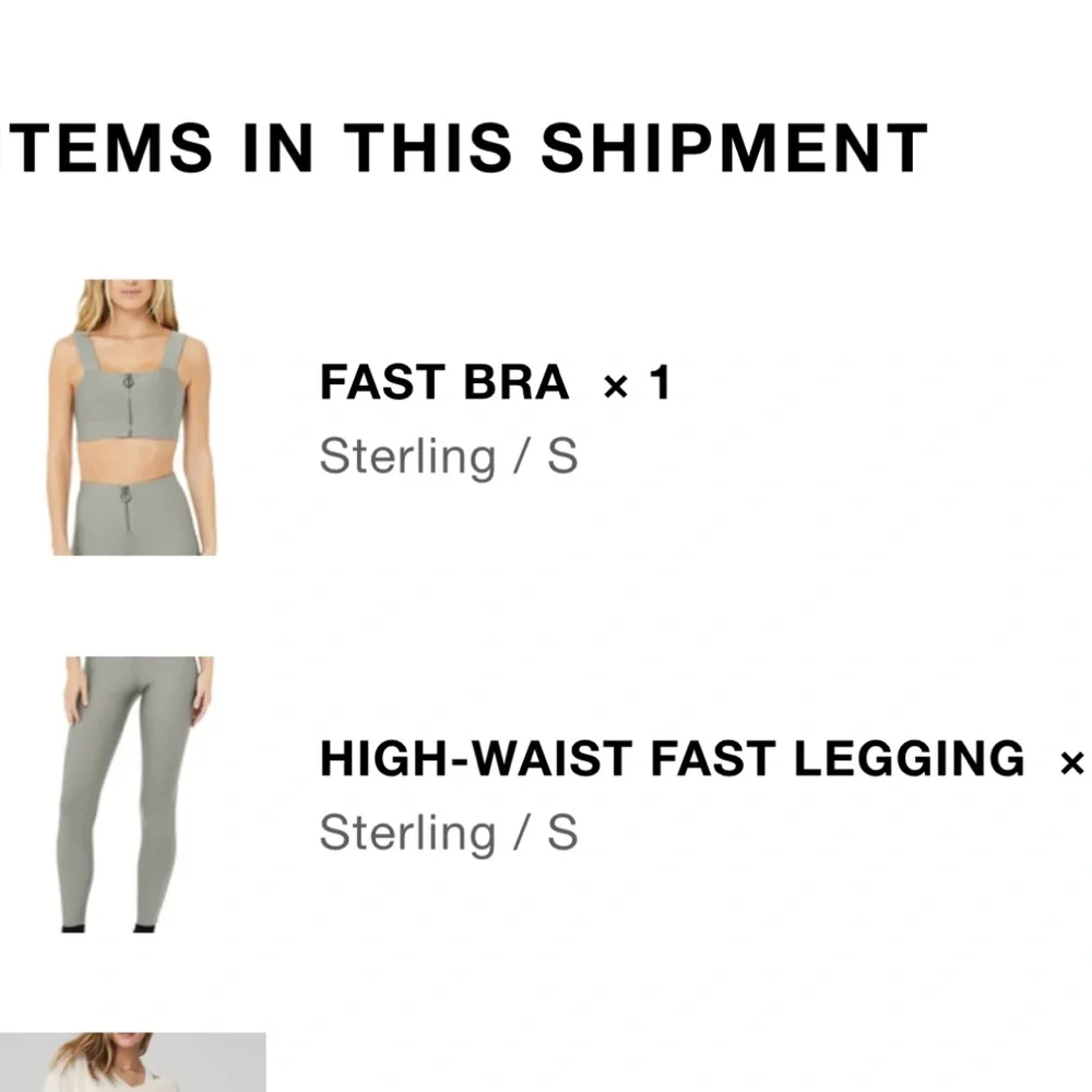 ALO Yoga Gray Zip-Front Sports Bra & High-Waist Leggings Set
